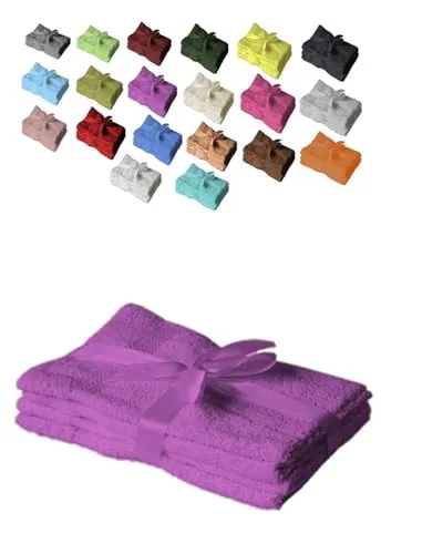 EXKLUSIV HEIMTEXTIL Gästehandtuch 4er Set 30 x 50 cm Lila