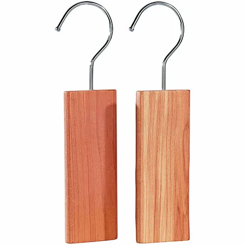 infactory Große Zedernholz-Blöcke mit Metallhaken gegen Motten, 2er-Set