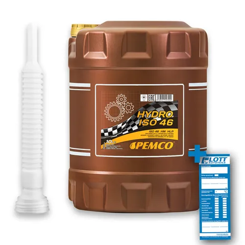10L Pemco Hydrauliköl Hydro ISO 46 Mineralöl HLP 46 Schmieröl + Abfüllschlauch