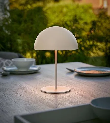 Northpoint LED Metall Akku Tischlampe in Pilzform 28cm in beige von Northpoint