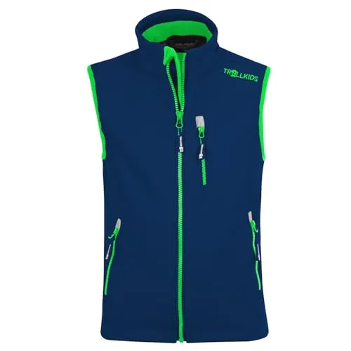 Trollkids Kids Trollfjord Vest 176, navy/green von TROLLKIDS