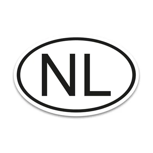 NL Magnet Länderkennzeichen Niederlande Schwarz & Weiß - 17,5 x 11,5 cm - kfz795
