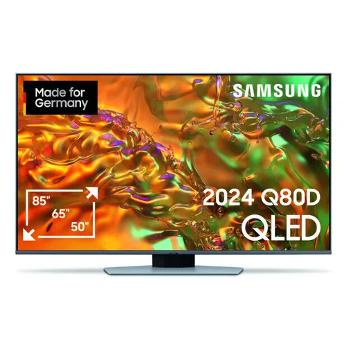 Samsung GQ75Q80DATXZG QLED TV - 75 Zoll 4K Ultra HD Fernseher, AI Upscaling und Smart TV mit Sprachsteuerung für ein beeindruckendes Seherlebnis