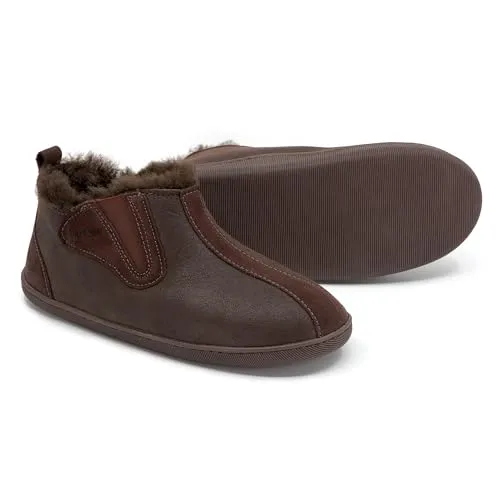 Vanuba Damenschuhe Lammfell Echtleder Wolle Pantoffeln Schlappen Damen Schuhe 42 EU Leder Harz Braun/Braun