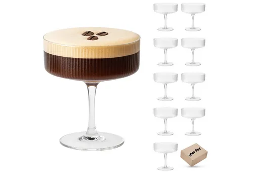 DAL CERO Martiniglas 200 ml – Elegantes Cocktailglas für stilvolle Anlässe - Das DAL CERO® Martiniglas im gerippten Design fasst 200 ml und ist ideal für Cocktails und Desserts. Hochwertiges Glas sorgt für Langlebigkeit und einfache Reinigung – perfekt für jeden Anlass.