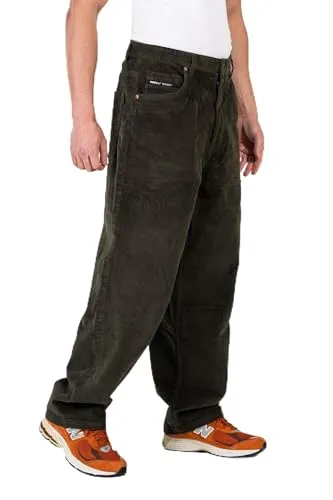 Reell Baggy Cord Freizeithose - Schwarz, Gr. 33 - Bequeme, weit geschnittene Cordhose aus elastischem Material für den Alltag, ideal für Wanderungen und Freizeitaktivitäten. Material: 98% Baumwolle, 2% Elasthan.