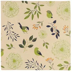 Recyclingservietten „Birds and Twigs green“, 33x33 cm, 2-lagig, Home Fashion®, 20 Stück