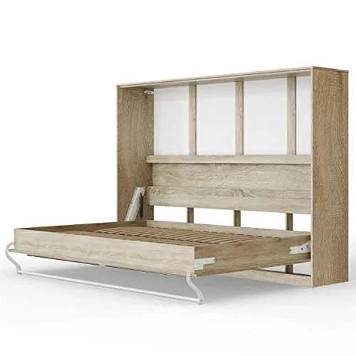 SMARTBett Standard 90x200 bis 160x200 - Schrankbett für jede Gelegenheit - Praktisches Wandbett mit Gasdruckfedern für müheloses Öffnen und Schließen. Ideal für Gästezimmer, Büro oder Wohnzimmer. Integriertes Regal bietet zusätzlichen Stauraum.
