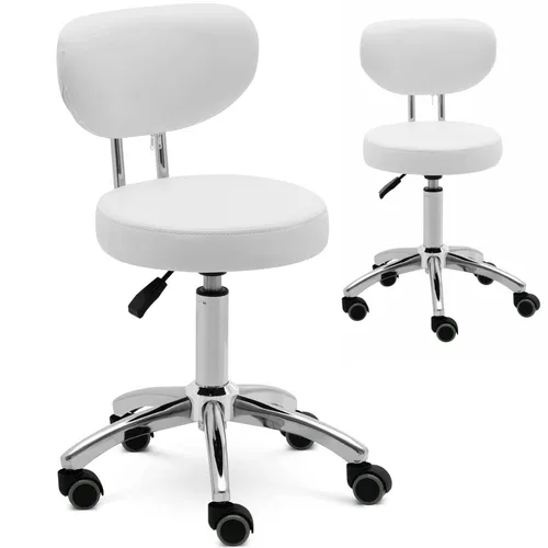 Physa Drehstuhl Rollhocker ASCONA WHITE