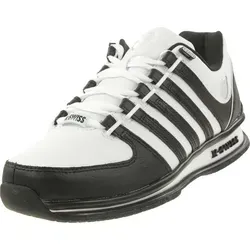 K-Swiss Herren Rinzler Sneaker – Weiß/Schwarz, 44 EU - Herren-Sneaker mit hochwertigem Leder-Obermaterial und komfortabler EVA-Zwischensohle für optimalen Tragekomfort und Style.