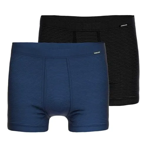 Ammann 2er Pack Herren Unterhose Unterwäsche Boxershort Jeans Classic Short, Farbe:Mehrfarbig, Größe:9, Artikel:-22/183 dunkelblau/anthrazit