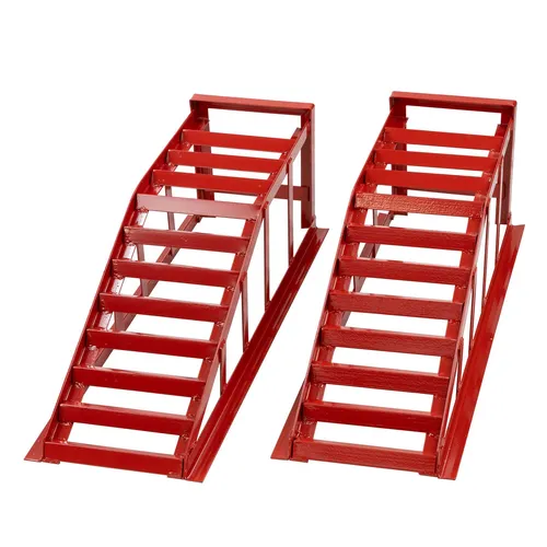 Kfz Auto Auffahrrampe bis 2000 kg - 2 t Paar - Auffahrrampe für Fahrzeuge bis 2000 kg, aus robustem Stahl und Aluminium, ermöglicht eine maximale Ladehöhe von 240 mm für müheloses Arbeiten unter dem Auto.