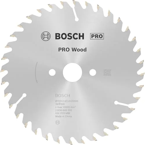 Bosch Kreissägeblatt Optiline Wood 150 x 20/16 mm - Metallkreissägeblätter für Handkreissägen, ideal für saubere und effiziente Schnitte dank variabler Zahnanzahl und ATB-Zahngeometrie.