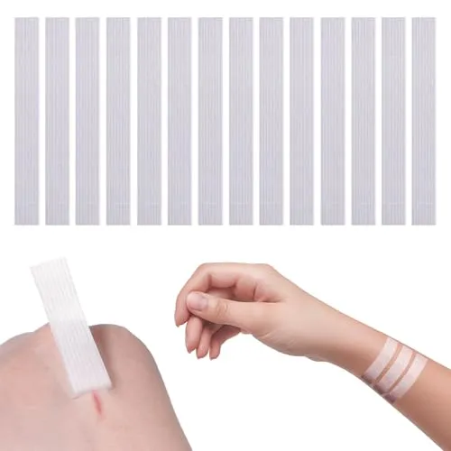 Stück Wundnahtstreifen 1.2 * 10cm Wundverschlussstreifen Klammerpflaster Wundverschluss Streifen Notfall Wundverschluss zum Verschließen kleiner Schnitte und Wunden 48