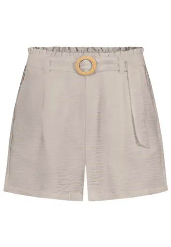 SUBLEVEL Shorts Damen Viskose Shorts Paperbag Shorts mit Bastschnalle, elastischer Bund