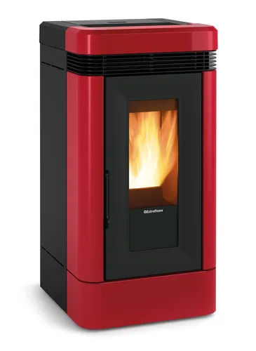 Extraflame Pelletofen Lucia | Keramik bordeaux | 12,1 kW