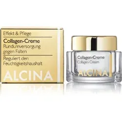 Alcina Effekt & Pflege Collagen Creme 50ml - Anti-Faltenprodukte für reife Haut, spendet intensive Feuchtigkeit und reduziert sichtbar Falten für ein jugendlicheres Hautbild.
