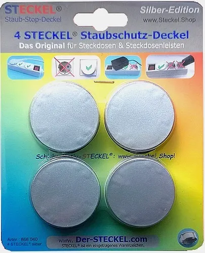 STECKEL Silber-Edition schicke Steckdosen Abdeckung Staubschutz erspart Putzen 4