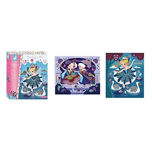 Janod - From 7 years old - Creative Kit - Sequins to Stud Dancers - Les Ateliers du Calme - Creative Leisure - Dexterity and Concentration - J07822, Weiß