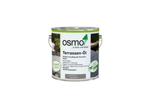 Osmo Terrassen-Öl 019 Grau, 0,75l - Holzöle für langlebigen Schutz, ideal für Terrassen und Gartenmöbel, wetterbeständig und farbintensiv.