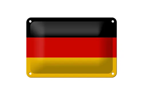 Blechschild Flagge Deutschlands 18x12 cm Flag of Germany Deko Schild