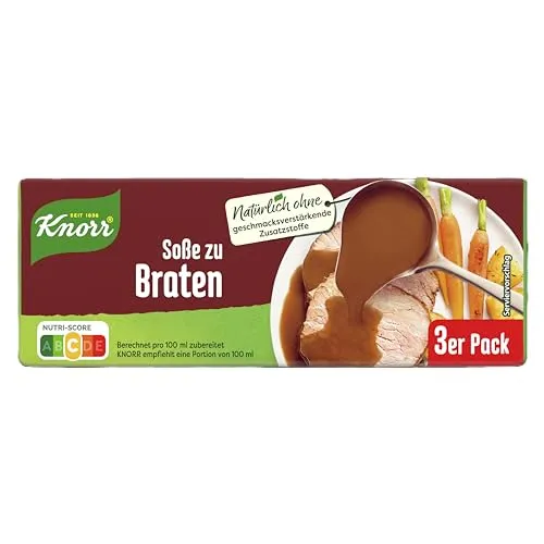 Knorr Soße zu Braten 3er Pack – Leckere dunkle Soße von Knorr