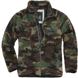 Brandit Teddyfleece Jacket XL - Woodland Camo - Funktionsjacke aus hochflorigem, warmem Teddy-Fleece mit atmungsaktivem Innenfutter, ideal für kühle Tage und Outdoor-Aktivitäten.