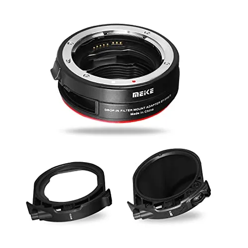 Meike MK-EFTR-C Drop-in Filter Mount Adapter - Kamera-Filter mit variablem ND-Filter (ND3-ND500) für präzise Belichtung und Bildstabilität, kompatibel mit Canon EOS-R Kameras.