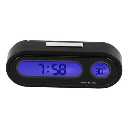 KSTE 2 in 1 Auto-Fahrzeug-Innen Mini elektronischer Uhr Digitaluhr-Thermometer Voltmeter