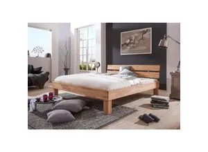 Relita Futonbett Julia 90 x 200 cm - Massivholz in Natur - Betten - Modernes Futonbett aus geölter Buche, bietet eine stabile Liegefläche von 90 x 200 cm und ein trendiges gradliniges Kopfteil für stilvolles Schlafen.