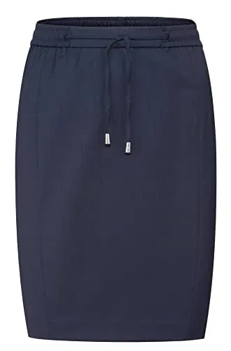 GREIFF Damen -Schlupfrock RF Modern 37.5 Regular Fit, elastischer Bund mit Tunnelzug, 2 Seitentaschen, voll gefüttert, Länge 60 cm, Farbe:Dunkelblau, Größe 46