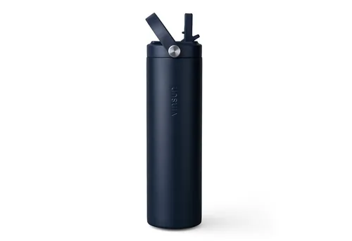 Vinsun Isolierflasche 750ml - Auslaufsichere Thermoflasche mit Strohhalm und Tragegriff - Hochwertige Edelstahl-Trinkflasche für Sport und Freizeit. Doppelwandig isoliert, hält Getränke lange warm oder kalt. Praktischer Strohhalm und rutschfester Gummiring für sicheren Stand.