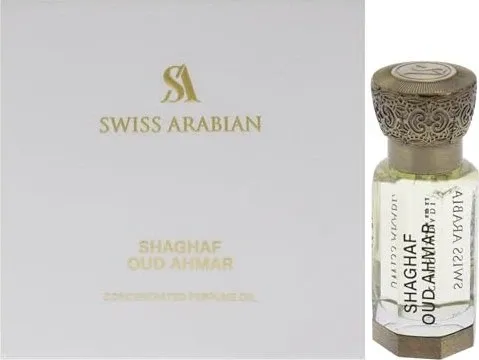 Swiss Arabian Shaghaf Oud AHMAR 12ml - Intensives Parfümöl - Eau de Parfum mit orientalischer Komposition, vereint Bergamotte, Oud und Vanille für einen unvergesslichen, sinnlichen Duft, der lange anhält.
