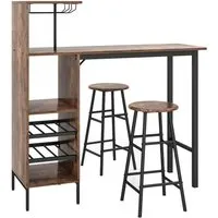 Costway Bartisch mit Barhocker Set für 2 Personen