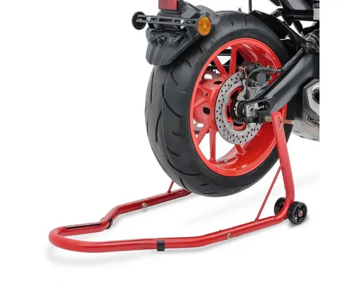 ConStands Motorrad Montageständer Hinten Classic Universal rot - Rennsport-Teile, robuster Heckständer für sicheres und einfaches Arbeiten an Ihrem Motorrad.