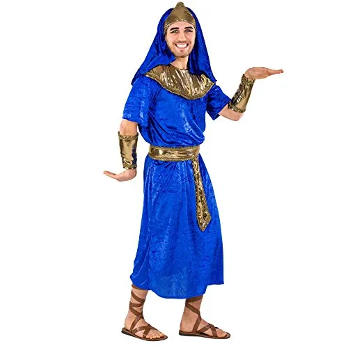 dressforfun Herrenkostüm Pharao Echnaton | hochwertiges, bequemes Gewand | inkl. Gürtel, Armstulpen & Pharaonen-Kopfbedeckung (M | Nr. 300419)
