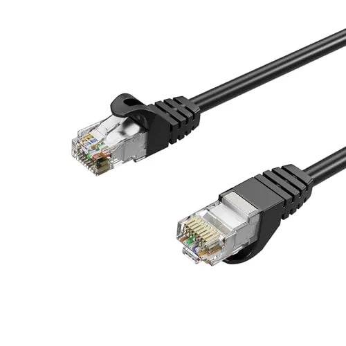 Netzwerkkabel RJ45 LAN Kabel, Ethernet Kabel, S/FTP, PIMF, Rohkabel Cat 7 Halogenfrei Schwarz 10,00m