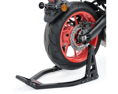 ConStands Motorradheber - Leichter und stabiler Motorrad Montageständer - Wagenheber für Motorräder, besonders leicht und stabil mit einem Gewicht von nur 2,8 kg und breitem Verstellbereich für einfaches Aufbocken des Hinterrads.