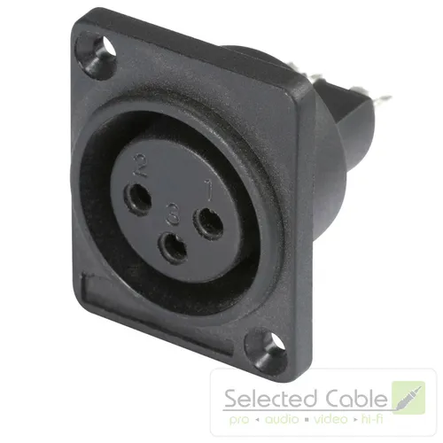 Produktbild HICON XLR 3-pol Einbaubuchse male Kunststoff TYPE D kompatibel | HI-X3DF-P