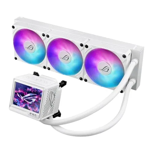 ROG RYUJIN III 360 ARGB EXTREME WHT - Hochleistungs-CPU-Wasserkühlung - Gehäuse-Kühlung mit maximal 36 dBA Geräuschpegel, ideal für extreme Leistung und RGB-Beleuchtung, kompatibel mit AMD und Intel Sockeln.