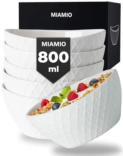 MiaMio Müslischüssel Set Palmanova (6 x 800 ml) in weiß von MIAMIO