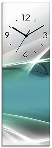 ARTLAND Wanduhr ohne Tickgeräusche - Lautlose Glas Funkuhr 20x60 cm - Wohnaccessoires - Diese moderne, geräuschlose Wanduhr aus Glas bietet eine freischwebende Optik und eignet sich perfekt für jeden Raum. Made in Germany, langlebig und stilvoll.