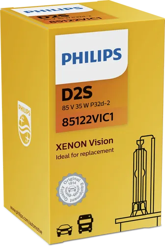 Philips 85122VIC1 Innenbeleuchtung D2S Vision White - Innenbeleuchtung mit D2S Gasentladungslampe, bietet helles und klares Licht für optimale Sicht und Sicherheit beim Fahren.
