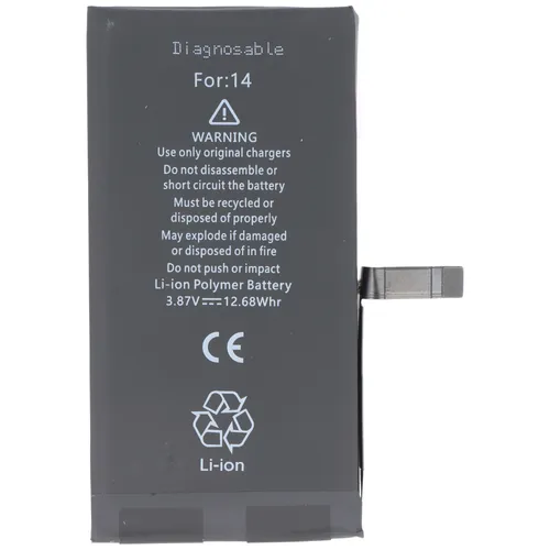 Akku für Apple iPhone 14 – Li-Polymer, diagnostizierbar, 3279mAh - Hochwertiger Akku für Apple iPhone 14 mit 3279mAh Kapazität. Li-Polymer-Technologie sorgt für geringen Kapazitätsverlust. Ideal für den täglichen Einsatz und einfach zu installieren, ohne Werkzeug!