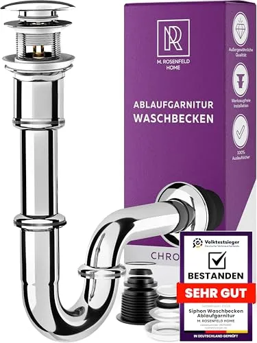 M. ROSENFELD HOME Siphon Waschbecken – Universal Röhrensiphon 1 1/4