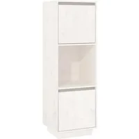 vidaXL Highboard Weiß aus massivem Kiefernholz - Kommode aus robustem Kiefernholz mit 2 Türen und 1 Fach, bietet viel Stauraum und verleiht Ihrem Zuhause einen rustikalen Charme.
