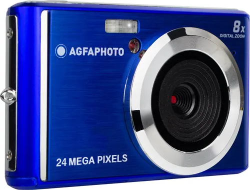 AgfaPhoto Realishot DC5500 - 24 MP Kompaktkamera mit 8x Digitalzoom, ideal für Alltag und Reisen in stylischem Blau