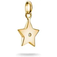 THOMAS SABO Charm Anhänger Stern 925 Silber vergoldet in gold von THOMAS SABO