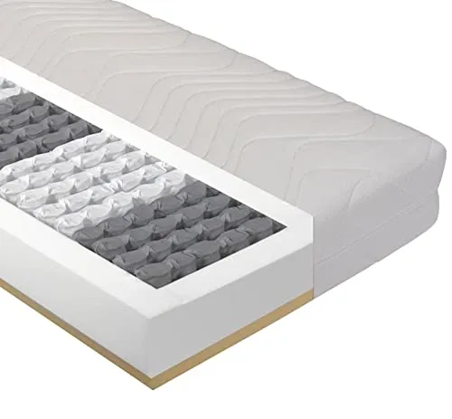 BeCo Matratze 140x200 cm Physio Top Härtegrad H3 - 7-Zonen Taschenfederkernmatratze für optimale Unterstützung beim Schlafen. Ideal für Bauch- und Seitenschläfer, Öko-Tex zertifiziert und sofort einsatzbereit.