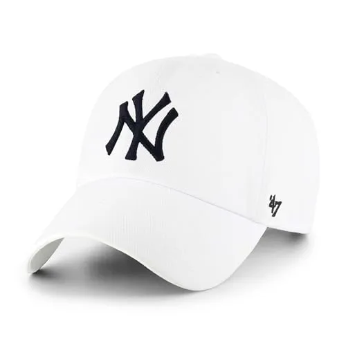 CLEAN UP New York Yankees Adjustable Cap - Weiß 47 - Hüte & Mützen, stylisches Baseballcap aus 100% Baumwolle, ideal für den Sommer und perfekt für Sportfans.